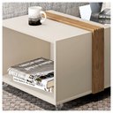 Ver imagem 3 de Mesa De Centro Para Sala De Estar Nubia Off White/Buriti - Caemmun