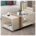 Ver imagem 2 de Mesa De Centro Para Sala De Estar Nubia Off White/Buriti - Caemmun