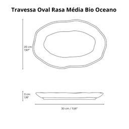 Travessa Oval Rasa Média Stoneware Bio Oceano Porto Brasil - 2