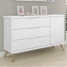 Cômoda de Bebê Old Clean 3 Gavetas e 1 Porta Branco/nature - Planet Baby - 2