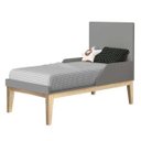 Ver imagem 2 de Berço Mini Cama Classic Cinza Fosco com Pés Madeira Natural - Reller Móveis
