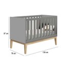 Ver imagem 3 de Berço Mini Cama Classic Cinza Fosco com Pés Madeira Natural - Reller Móveis