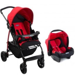 Carrinho de bebê Burigotto Ecco Red com bebê Conforto Touring Se - 1