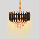 Ver imagem 6 de Lustre Cinderela-6648 Cristal 400mm 02601/400bk Preto/dourado