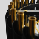 Ver imagem 7 de Lustre Cinderela-6648 Cristal 400mm 02601/400bk Preto/dourado