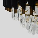 Ver imagem 2 de Lustre Cinderela-6648 Cristal 400mm 02601/400bk Preto/dourado