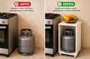 Ver imagem 5 de Nicho para Botijão com Rodízios Organizador Cozinha Suporte