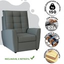 Ver imagem 5 de Poltrona do Papai Reclinável Cinza Suede Parma Shop Jm