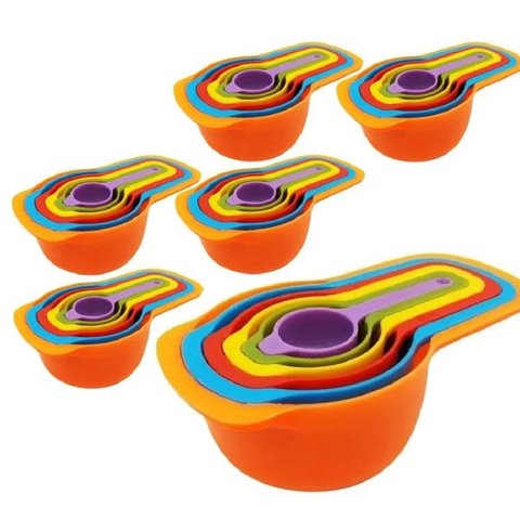 Medidores de Cozinha Xícaras Colheres Kit 06 peças x 06