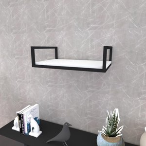 Prateleira Industrial Suspensa Estante Parede Nicho Branca Ferro e Madeira Suporte Pratileira