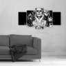 Quadro Grande 5 peças Palhaça Mexicana Tatuagem 02 - 1