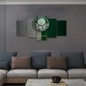 Quadro Grande 5 Peças Palmeiras futebol Times Serie A - 1