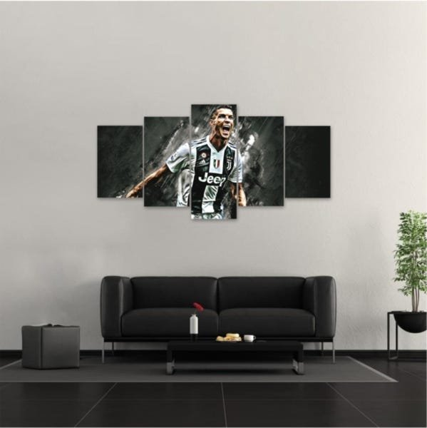 Quadro 5 peças Cristiano Ronaldo Juventus Football Club