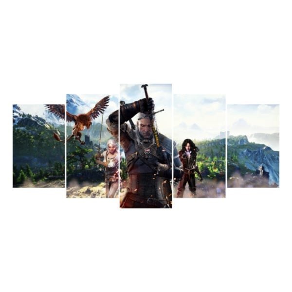 Título: Quadro Grande 5 peças Mosaico The Witcher 3: Wild Hunt Game Geek - 2