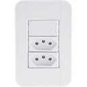 Ver imagem 1 de Conjunto 4x2 com 1 Interruptor Simples 10 a 250 V e 2 Tomadas 2P+T 10 a 250 V Tramontina Tablet