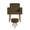 Ver imagem 2 de Poltrona Decorativa Cadeira Sala com Puff Balaqui Decor Cor:marrom