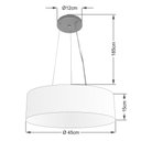 Ver imagem 2 de Lustre Pendente Cilíndrico Vivare Md-4184 Cúpula em Tecido 45x15cm - Bivolt - Café - Bivolt