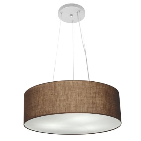 Lustre Pendente Cilíndrico Vivare Md-4184 Cúpula em Tecido 45x15cm - Bivolt - Café - Bivolt