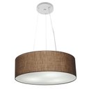 Ver imagem 1 de Lustre Pendente Cilíndrico Vivare Md-4184 Cúpula em Tecido 45x15cm - Bivolt - Café - Bivolt