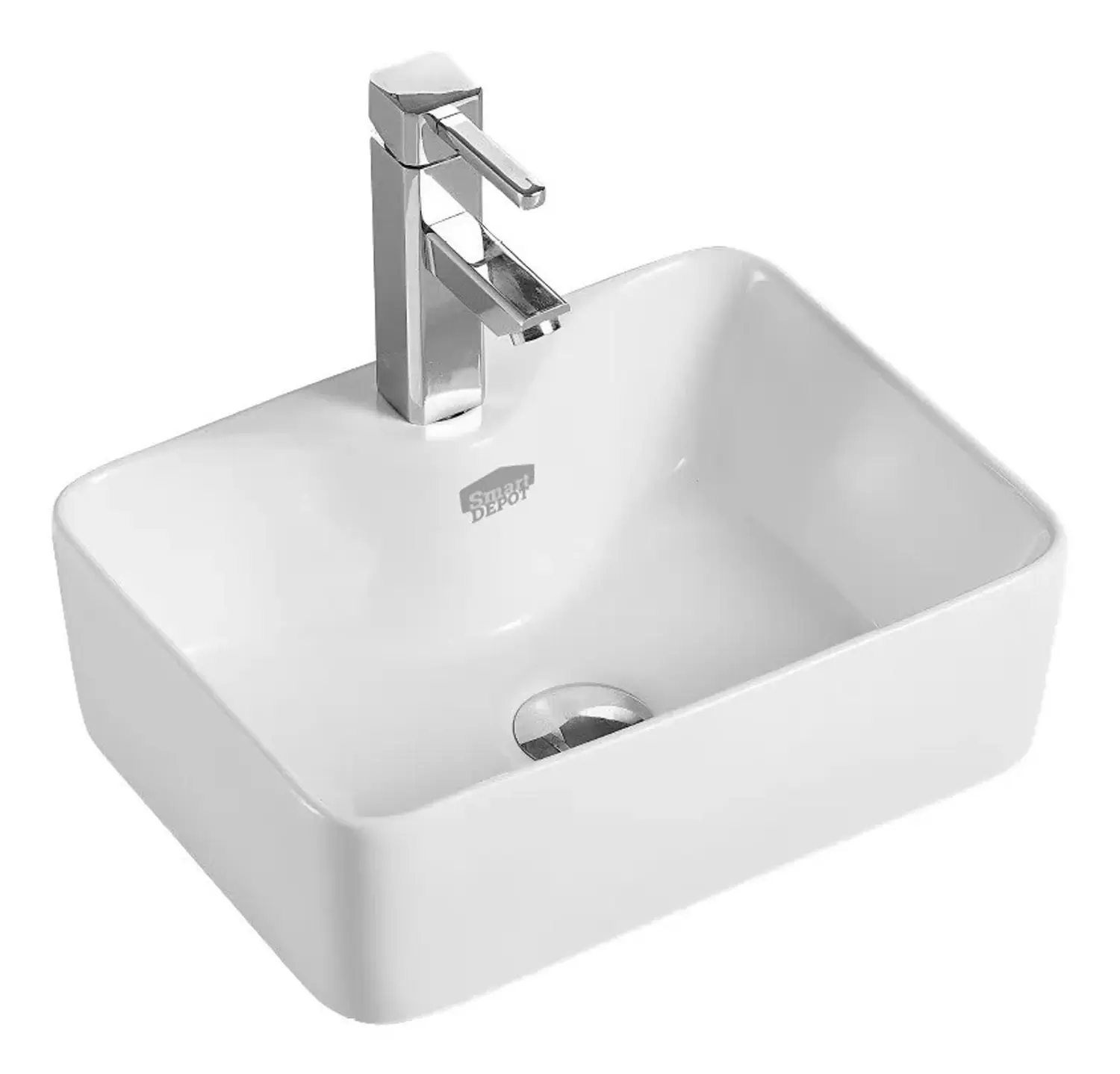 Cuba Pia de Apoio Sobrepor Banheiro Lavabo Lavatorio Minimalista 40x30cm Smart Depot