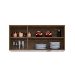 Aéreo Cozinha 120cm Freijó com Grafite - Belliv Decor - 2