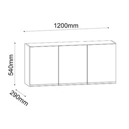 Aéreo Cozinha 120cm Freijó com Grafite - Belliv Decor - 4