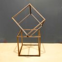 Ver imagem 1 de 2 Cubos Decorativos - Quadrado Geométrico, Decoração Sala, Escritório - Toque 3d - Cor: Bronze