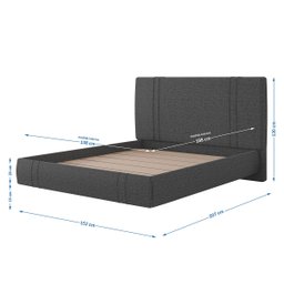 Cama Flutuante Star Casal em Linho Sky Box Preto - 5