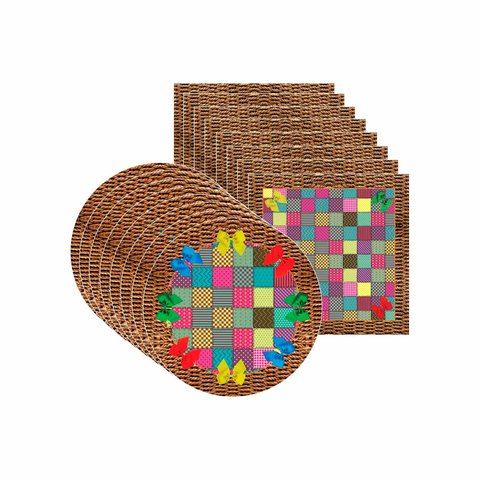 Kit Sousplat + Guardanapo São João I Nsw 8 Peças sem Base