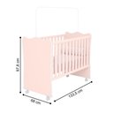 Ver imagem 4 de Conjunto Quarto de Bebê Galara Berço Cômoda Guarda Roupa MDP Rosa Casah