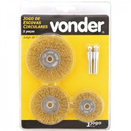 Jogo de escovas circulares de aço com 5 peças Vonder - 2