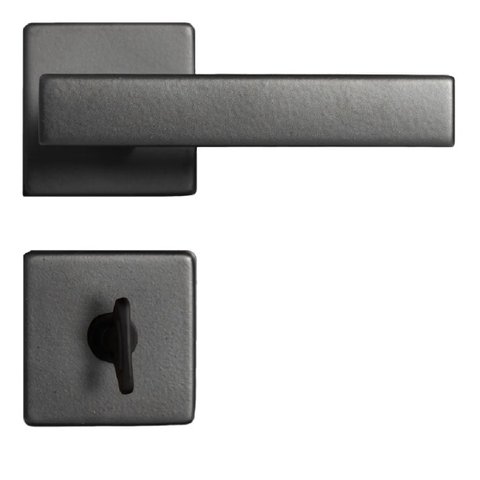 Fechadura Pado Concept Preta 408 40CB Roseta Quadrada