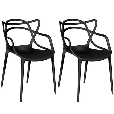 Kit C/2 Cadeiras Allegra Masters, Polipropileno, Empilhável, Lavável, para Áreas Internas e Externas