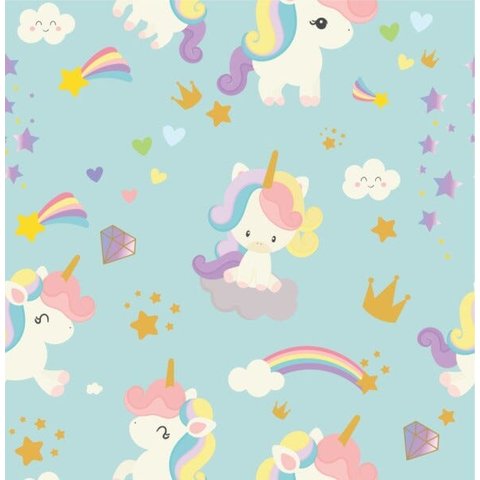 Papel De Parede Azul Bebê Para Quarto Infantil Lavável