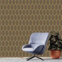 Ver imagem 2 de Papel De Parede Marrom Lavável Para Sala e Quarto Com Detalhes Bege Escuro