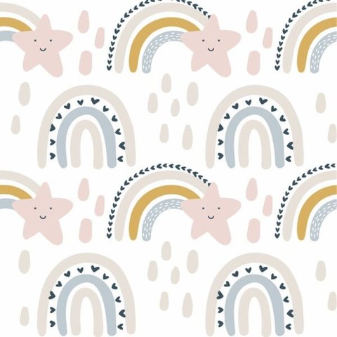 Papel De Parede Branco Para Quarto De Criança Lavável