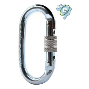 Mosquetão Aço Oval Rosca 25kn Ce En Uiaa