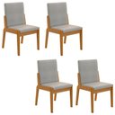 Ver imagem 1 de Conjunto de 4 Cadeiras Sinfonia com Estofado em Linho Naturale/cinza