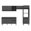 Ver imagem 1 de Armário Cozinha Modulada Completa 281,5cm Milano Multimóveis Mp2397 Cinza