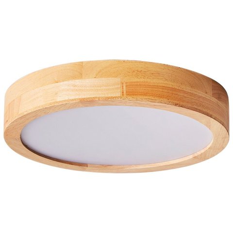 Plafon de Sobrepor Redondo Estilo Madeira 30cm Led 20w 3 em 1 Bivolt 16120-pl