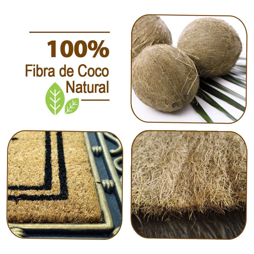 2 Tapete Porta Capacho Fibra Coco Antiderrapante 60x90 Impdr - 3