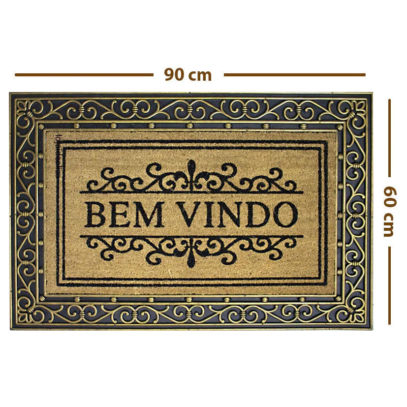 2 Tapete Porta Capacho Fibra Coco Antiderrapante 60x90 Impdr - 7