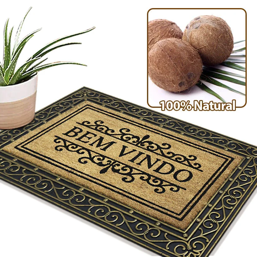 2 Tapete Porta Capacho Fibra Coco Antiderrapante 60x90 Impdr - 8