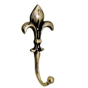 Cabide Pendurador Para Parede Flor De Liz Em Bronze Cabideiro Lindo