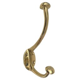 Cabide Pendurador Para Parede Dois Ganchos Em Bronze Roupas - 2