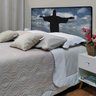Cabeceira Queen Suede Estampado Cristo Painel Cama Box 160 X 60 - 3