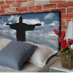 Cabeceira Queen Suede Estampado Cristo Painel Cama Box 160 X 60 - 2 Cabeceira Queen Suede Estampado Cristo Painel Cama Box 160 X 60 - 2