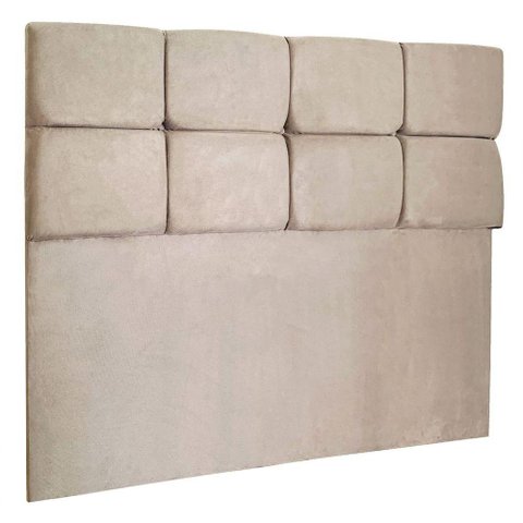 Cabeceira Solteiro 0,90m Nina Suede Bege - Pallazio