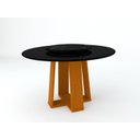 Ver imagem 1 de Mesa de Jantar Redonda Isabela 1,35m com Tampo Giratório Ypê/Preto/Nero - New Ceval