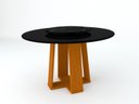 Ver imagem 1 de Mesa de Jantar Redonda Isabela 1,35m com Tampo Giratório Ypê/Preto/Nero - New Ceval